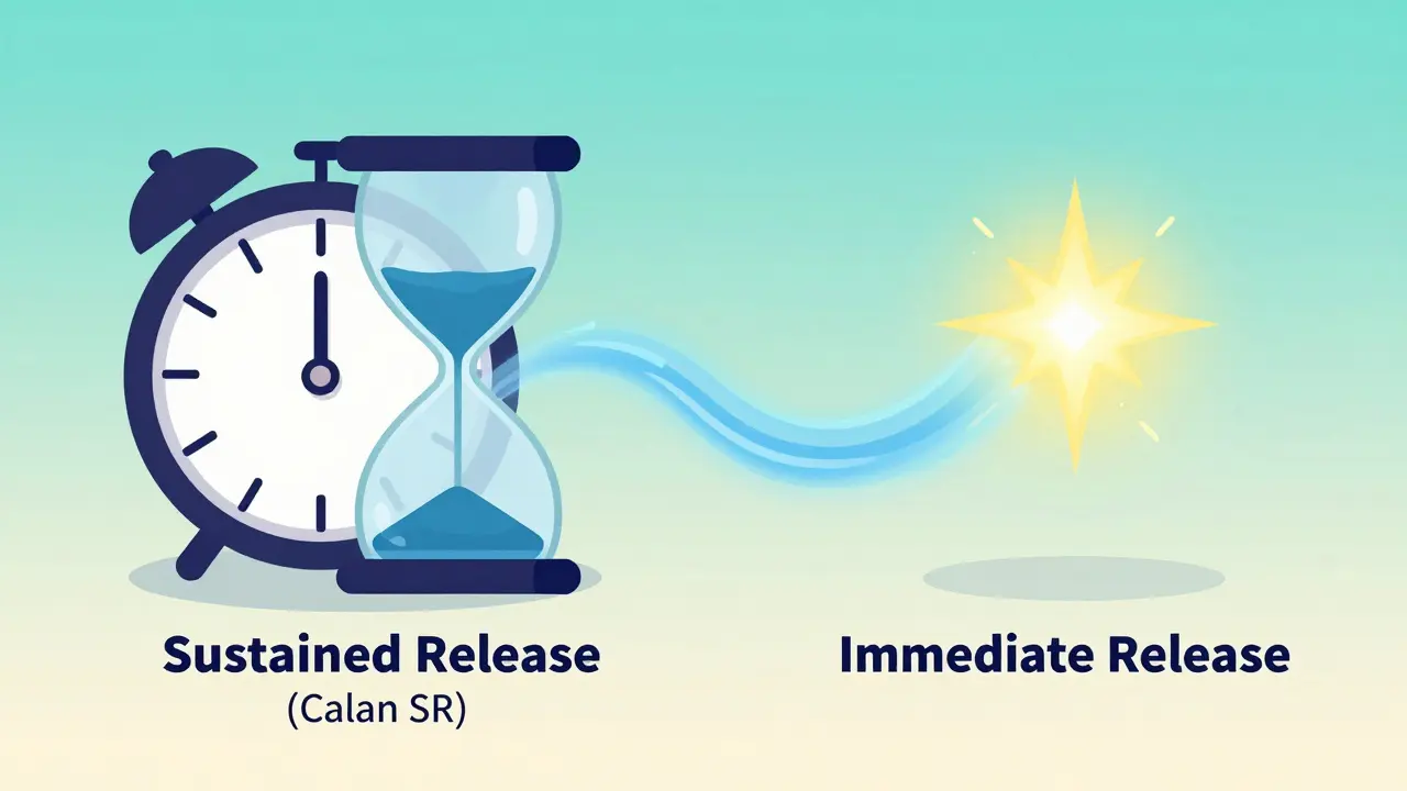Conceptual illustration of sustained release versus immediate release medication